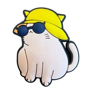 Cat With Bucket Hat And Sunglasses Croc Charm